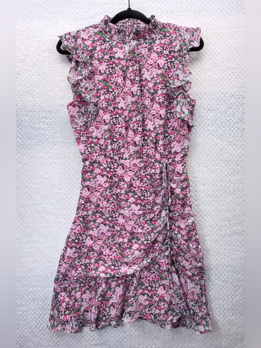 Sam Edelman Pink Floral Ruffle Sleeveless Dress
